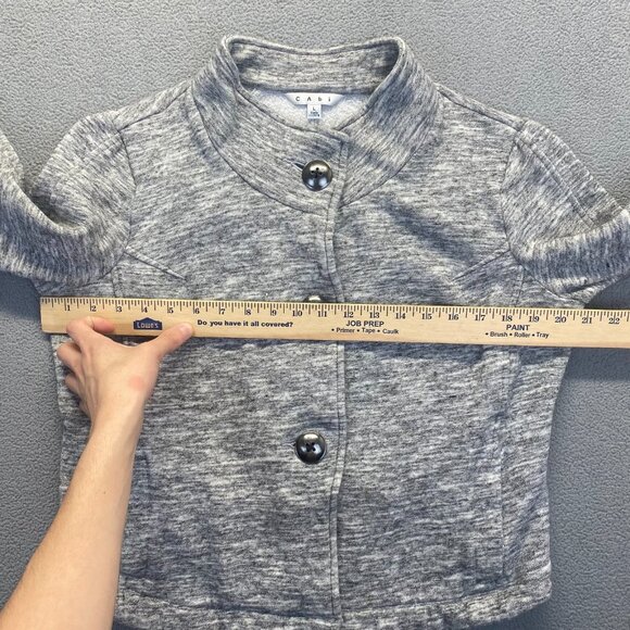 CAbi Womens Gray Hour Glass 3 Button Knit Blazer 596 Size‎ Large,Outdoor,Preppy - Picture 6 of 12